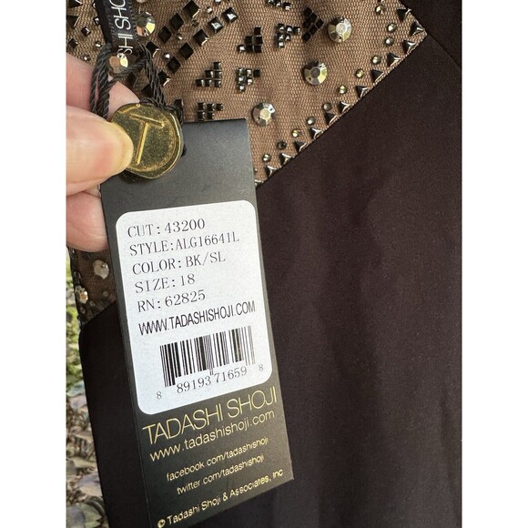 NWT Tadashi Shoji Maxi Dress Sleeveless Studded‎ Formal Column Women's Size 18 - Picture 16 of 16